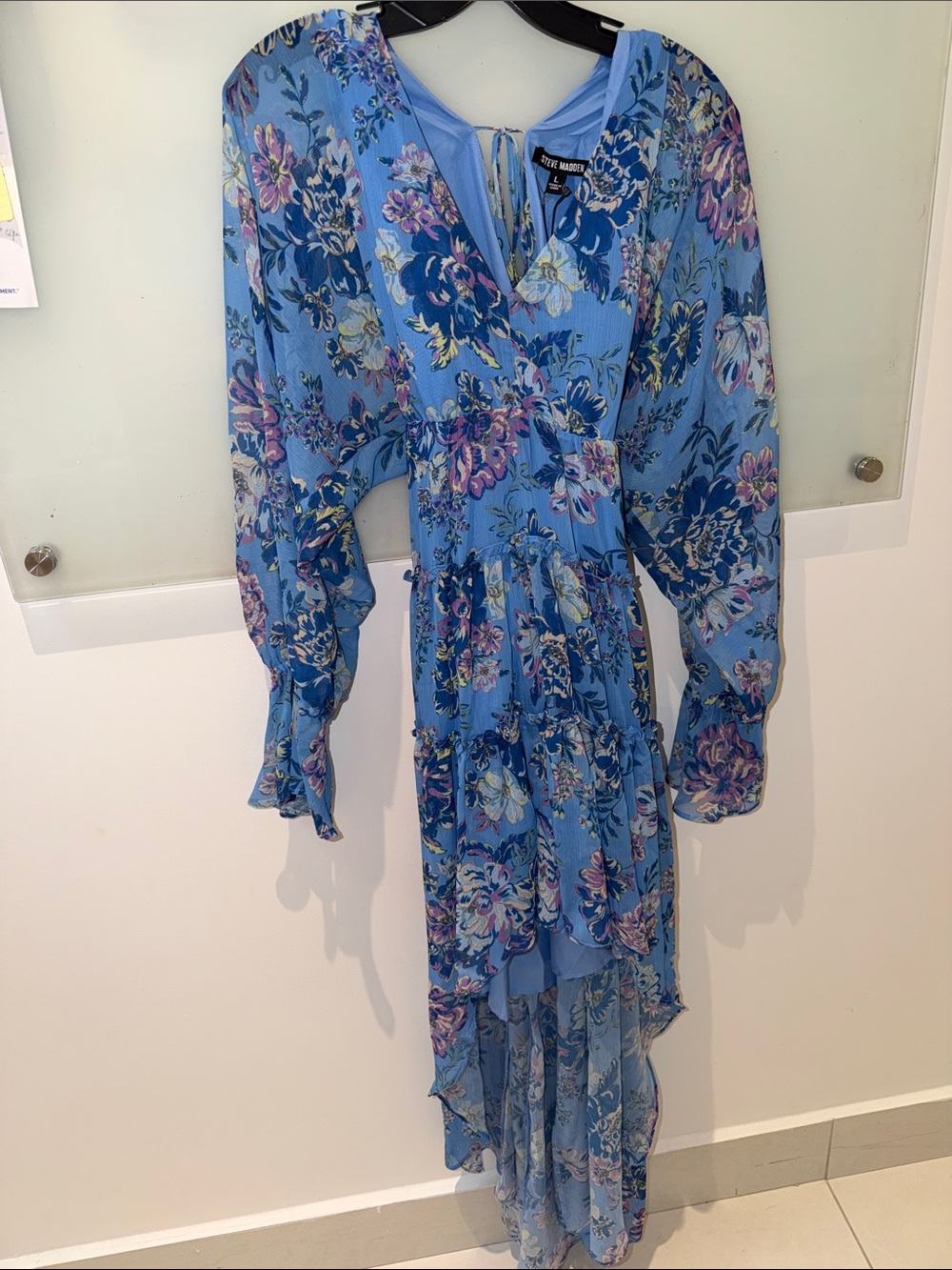 Steve Madden Blue Floral High-Low Dress